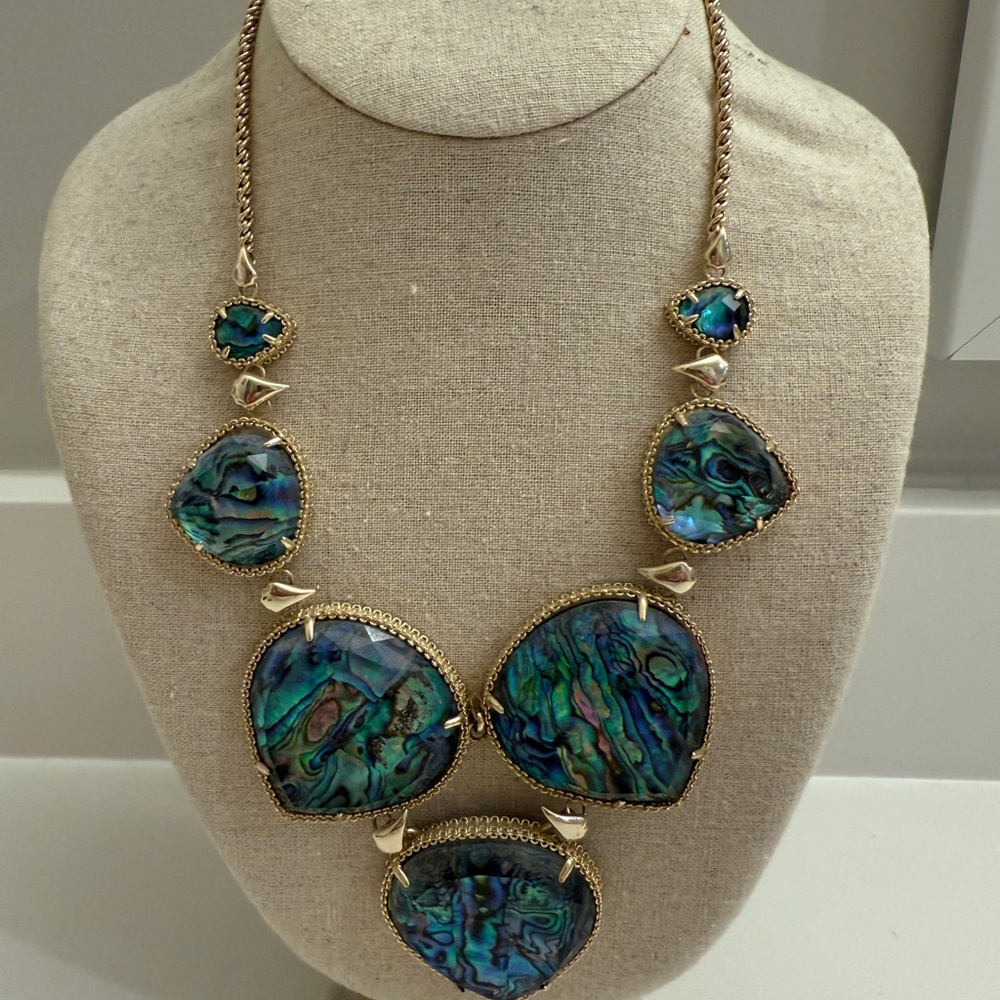 Kendra Scott Iridescent Blue and Gold Necklace